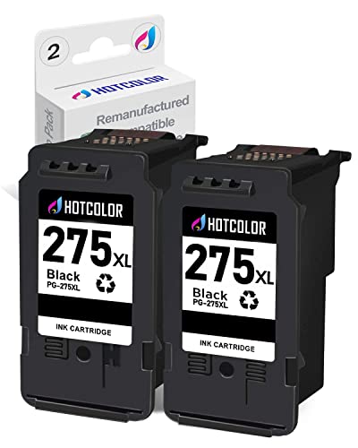 hotcolor pg 275 xl black ink cartridge replacement for canon 275 and 276 ink cartridges xl for canon pixma ts3522 ts3520 tr4720 (2 black, 2 pack)