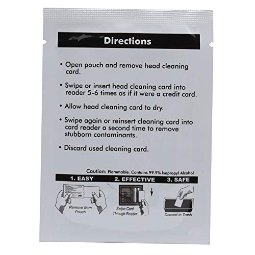 CR80 Cleaning Cards, Dual Side Card Reader Cleaner, POS Swipe Terminal Cleaning Cards CK-CR80 (50pcs)