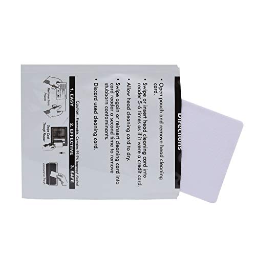 CR80 Cleaning Cards, Dual Side Card Reader Cleaner, POS Swipe Terminal Cleaning Cards CK-CR80 (50pcs)