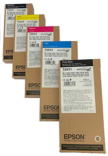 EpsonT3000, T3720, T5000, T5720, T7000, T7270 Ultrachrome 350 mL Ink Set for SureColor T-Series Printers, Black