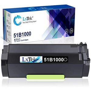 lxtek compatible toner cartridge replacement for lexmark 51b1000 to use with ms417dn ms317dn ms517dn ms617dn mx517de mx617de mx317dn mx417de printers (black, 1 pack)