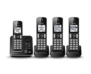panasonic kx-tgd394b dect 6.0 4-handset landline telephone (renewed)