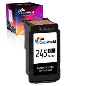 coloworld remanufactured ink cartridge replacement for canon 245xl pg-245xl pg-243 245 xl (1 black) used for pixma ts3122 mx490 mx492 tr4522 tr4520 mg2522 mg2922 mg2520 ts3322 ip2820 mg2500 printer