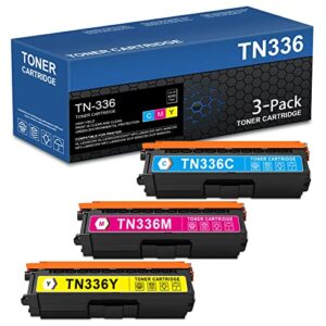 tn336 tn336c tn336m tn336y high yield cyan, magenta, yellow toner cartridge replacement for brother tn336 tn-336 to use with mfc-l8850cdw mfc-l8600cdw hl-l8250cdn hl-l8350cdwt printe(3-pack,c,m,y)