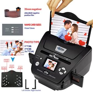 Digital Film & Photo Scanner, High Resolution 16MP Film Scanner with 2.4" LCD Screen, 4 in 1 Scanner Converts 35mm/135 Slides & Negatives Film, Photo, Name Card for Saving to Digital Files, Black