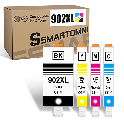 S SMARTOMNI 【Latest Firmware Version】 Compatible 902 XL Ink Cartridge Replacement for HP 902 902XL Ink Cartridge for use in HP OfficeJet 6950 6951 6954 6956 6958 Pro 6978 6968 6954 6960 6962 6975