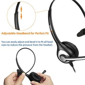 Wantek Corded Office Telephone Headset RJ9 with Noise Cancelling Mic and Quick Disconnect Compatible with Polycom VVX310 VVX311 VVX410 VVX411 Shoretel 230 480 Avaya 1408 1416 5410 Mitel 5220(600QS3)