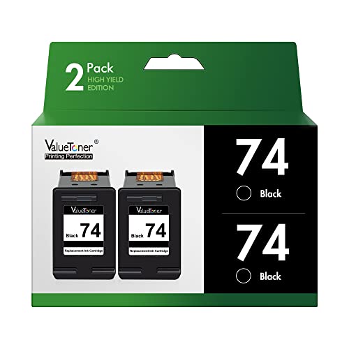 Valuetoner Remanufactured Ink Cartridge Replacement for HP 74 Black Ink Cartridge CZ069FN CB335WN Printer (2 Black)