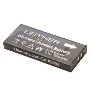 genuine replacement battery for leitner lh270, lh275, lh280, lh370, lh375, and lh380 – works with all leitner premium wireless headsets
