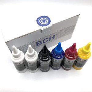 BCH Premium DTF Ink for Inkjet Printer Direct to Film Heat Transfer Printing - 600 ml Total (KCMY+2 White)