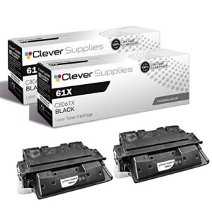 cs compatible toner cartridge replacement for hp 61x c8061x hp 61a c8061a black laserjet 4100 4100n 4100tn 4100mfp 4100dtn 4101 4101mfp 4100t toner cartridge 2 black set