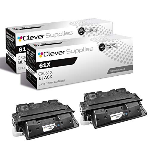 CS Compatible Toner Cartridge Replacement for HP 61X C8061X HP 61A C8061A Black Laserjet 4100 4100N 4100TN 4100MFP 4100DTN 4101 4101MFP 4100T Toner Cartridge 2 Black Set