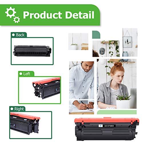 Aztech Compatible Toner Cartridge Replacement for HP 508X CF360X 508A CF360A M553 for HP Color Enterprise M553dn M553n M553x MFP M577 CF361X CF362X CF363X Printer (Black Cyan Yellow Magenta, 4-Pack)