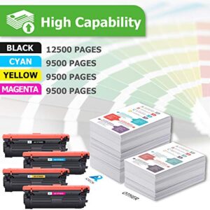 Aztech Compatible Toner Cartridge Replacement for HP 508X CF360X 508A CF360A M553 for HP Color Enterprise M553dn M553n M553x MFP M577 CF361X CF362X CF363X Printer (Black Cyan Yellow Magenta, 4-Pack)