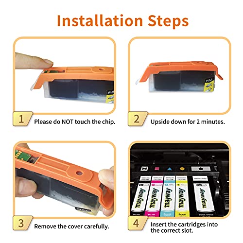 Mayway C a k E Ink Cartridges 280XXL 281XXL 280 281 XXL PGI CLI, Work with PIXMA TS8220 TR8520 TS6220 TS6120 TR7520 TS9120 TS8120 TS9521 TS9520 TS9521c TS6320 Printer (5 Pack, B/BK/C/M/Y)