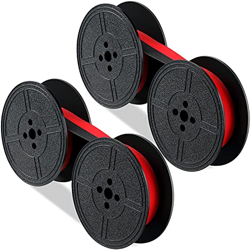 Jecery 2 Pairs Universal Typewriter Ribbon Twin Spool Typewriter Ribbon Red and Black Twin Spool Replacement Pack for Most Typewriter