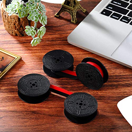 Jecery 2 Pairs Universal Typewriter Ribbon Twin Spool Typewriter Ribbon Red and Black Twin Spool Replacement Pack for Most Typewriter