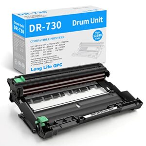 compatible drum unit replacement for brother dr-730 dr730 dr760 dr 760 with long life opc (1 pack drum unit only, not toner)