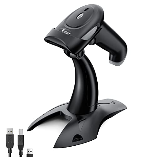 Eyoyo Wireless Barcode Scanner, 3-in-1 Bluetooth Barcode Scanner for Inventory, Cordless Vibration 1D 2D Qr Code Scanner, Handheld Wireless Barcode Reader for Windows iOS and Computers