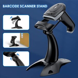 Eyoyo Wireless Barcode Scanner, 3-in-1 Bluetooth Barcode Scanner for Inventory, Cordless Vibration 1D 2D Qr Code Scanner, Handheld Wireless Barcode Reader for Windows iOS and Computers