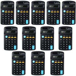 12 pieces pocket size mini calculators handheld angled 8-digit display calculator basic standard calculators small accounting desktop calculator for office school and home
