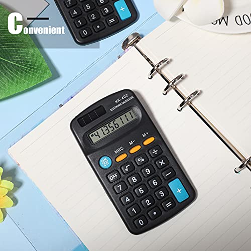 12 Pieces Pocket Size Mini Calculators Handheld Angled 8-Digit Display Calculator Basic Standard Calculators Small Accounting Desktop Calculator for Office School and Home