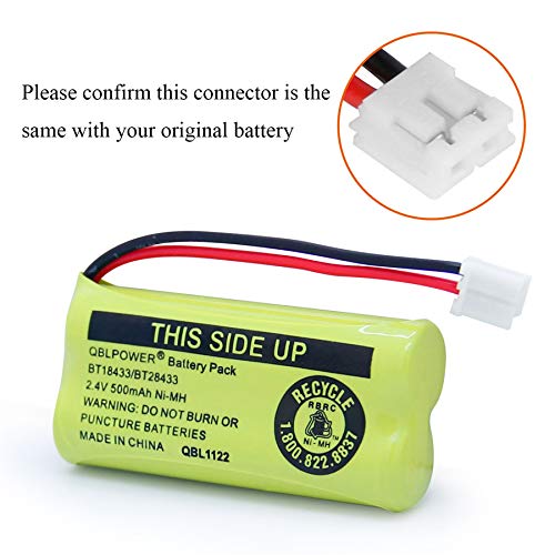 QBLPOWER BT18433 BT28433 BT-8300 BATT-6010 Rechargeable Battery BT184342 BT284342 BT1011 BT1018 BT1022 BT1031 89-1326-00-00/89-1330-01-00/CPH-515D 2.4V(Pack of 4)