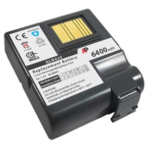 artisan power replacement battery for zebra qln420 and zq630 printer: 6400 mah