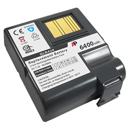 Artisan Power Replacement Battery for Zebra QLn420 and ZQ630 Printer: 6400 mAh