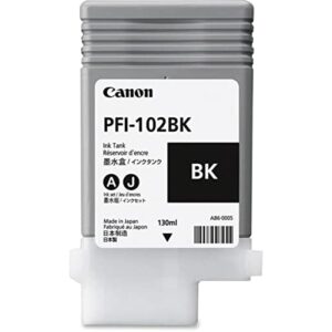 canon pfi-102bk 0895b001 ipf500 ipf510 ipf600 ipf605 ipf650 ipf700 ipf765 ink cartridge (black) in retail packaging