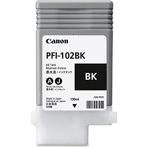 Canon PFI-102BK 0895B001 IPF500 IPF510 IPF600 IPF605 IPF650 IPF700 IPF765 Ink Cartridge (Black) in Retail Packaging