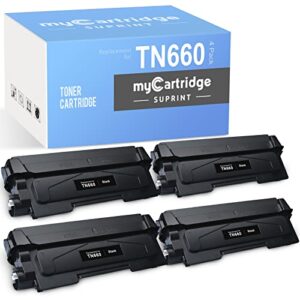 mycartridge suprint tn660 compatible toner cartridge replacement for brother tn660 tn 660 tn630 use with mfc-l2740dw hl-2360dw mfc-l2700dw hl-l2320dw dcp-l2540dw hl-l2380dw printer (4 pack) tn630