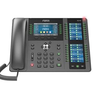 Fanvil X210 Enterprise VoIP Phone, 4.3-Inch Color Display, Two 3.5-Inch Side Color Displays for DSS Keys. 20 SIP Lines, Dual-port Gigabit Ethernet, Power Adapter Not Included