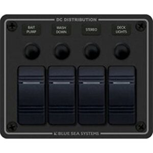 blue sea 8372 water resistant 4 position – black – horizontal mount panel