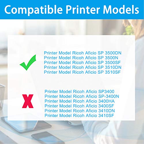 LCL Compatible Toner Cartridge Replacement for Ricoh 406989 SP 3500DN 3500N 3500SF 3510DN 3510SF (1-Pack Black)
