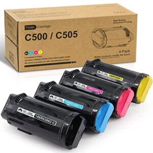 versalink c500 / c505 standard capacity toner cartridge (4-pack, bk/c/m/y) replacement for xerox versalink c500 c500dn c500n c505 c505dn c505n c505s printer – 106r03862 106r03863 106r03864 106r03865