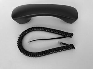 the voip lounge replacement black handset with curly cord for nec univerge dt300 dtl/itl series phone 2e 6de 12d 24d 32d 8ld sl2100 (not compatible with all nec phones – see below)