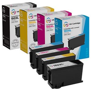 ld products compatible ink cartridge replacement for lexmark 150xl high yield (black, cyan, magenta, yellow, 4-pack) for use in pro715, pro915, s315, s415 & s515