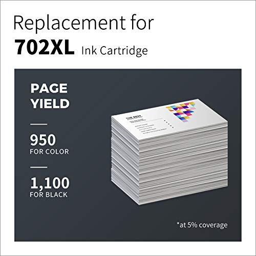 LEMERO UEXPECT 702XL Remanufactured Ink Cartridge Replacement for Epson 702XL 702 XL T702XL Ink Cartridge for Workforce Pro WF-3720 WF-3730 WF-3733 Printer Black Cyan Magenta Yellow, 4P