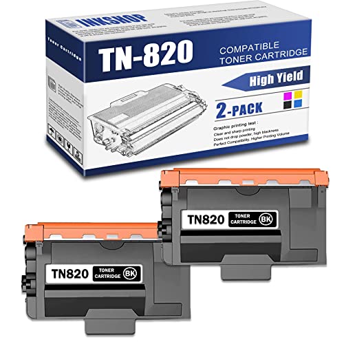 TN820 Compatible TN-820 Black Toner Cartridge Replacement for Brother TN-820 DCP-L5500DN MFC-L6700DW MFC-L6750DW HL-L6250DW HL-L6300DW Toner.(2 Pack)