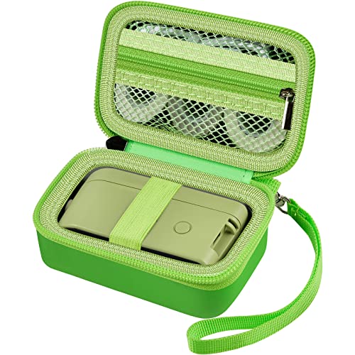 Label Makers Case Compatible with MakeID Label Maker Machine and Taps, Mini Sticker Maker Labeling Printer Storage Organizer Holder Fits for USB Cable and Accessories (Green)