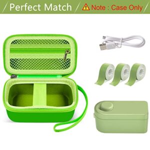 Label Makers Case Compatible with MakeID Label Maker Machine and Taps, Mini Sticker Maker Labeling Printer Storage Organizer Holder Fits for USB Cable and Accessories (Green)