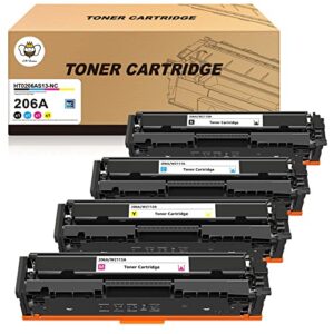 cmybabee compatible toner cartridge replacement for hp 206a w2110a w2111a w2112a w2113a for hp color laserjet pro m255dw mfp m283fdw m283cdw m282nw m283 m255 printer (black cyan yellow magenta,4-pack)