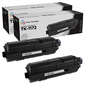 ld compatible toner cartridge replacement for kyocera tk-1172 (2 pack – black) for use in kyocera m2040dn, m2540d, m2540dw and m2640idw