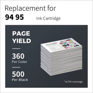 LEMERO UTRUST Remanufactured Ink Cartridge Replacement for HP 94 95 use with HP OfficeJet 100 H470 7310 7410 150 7210 Photosmart 8150 8450 2710 DeskJet 460 6540 9800 Printer (Black Tri-Color, 2-Pack)