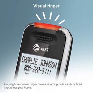 AT&T BL102-4 DECT 6.0 4-Handset Cordless Phone for Home with Answering Machine, Call Blocking, Caller ID Announcer, Audio Assist, Intercom, and Unsurpassed Range, Silver/Black