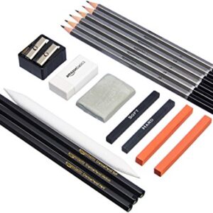 Amazon Basics Sketch and Drawing Art Pencil Kit - 17 Piece Set