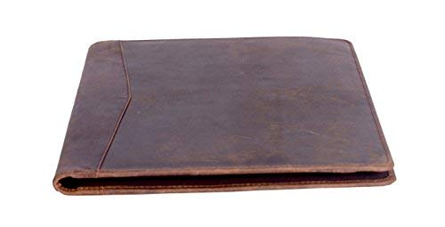 KomalC Leather Business Portfolio with Luxury Pen Folder Personal Organizer, Luxury Full Grain Leather Padfolio, Leather Folder (Buffalo Distressed Tan)