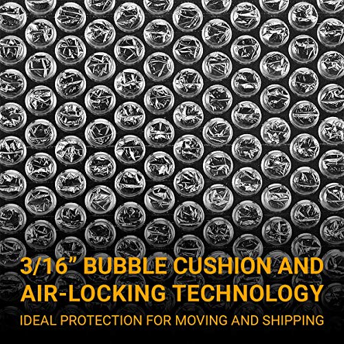 Bubble Cushioning Wrap Roll 2 Pack 3/16" Air Bubble 12 Inch x 74 Feet Total, Perforated Every 12 Inch with 20pcs Fragile Stickers Packing Supplies for Heavy-Duty Moving Shipping
