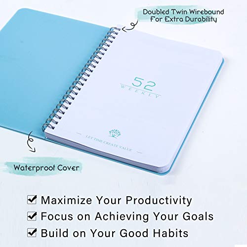 Undated Weekly Planner- Weekly Goals Notebook, A5 To Do List Planner with Spiral Binding, Weekly Goal Planner, 5.7 x 8.0 inches